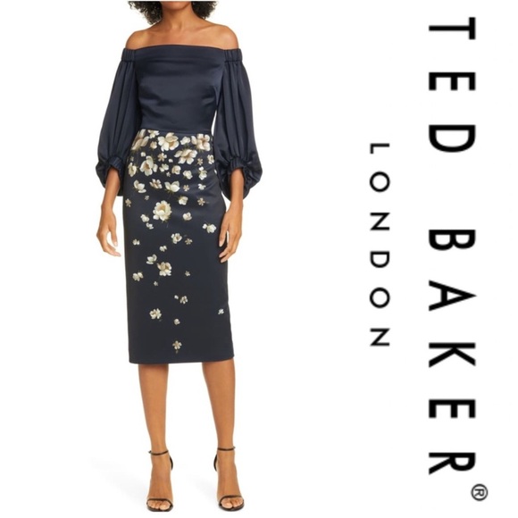 Ted Baker London Dresses & Skirts - Ted Baker Adallli Off Shoulder Midi Dress‎ Size 0 US2